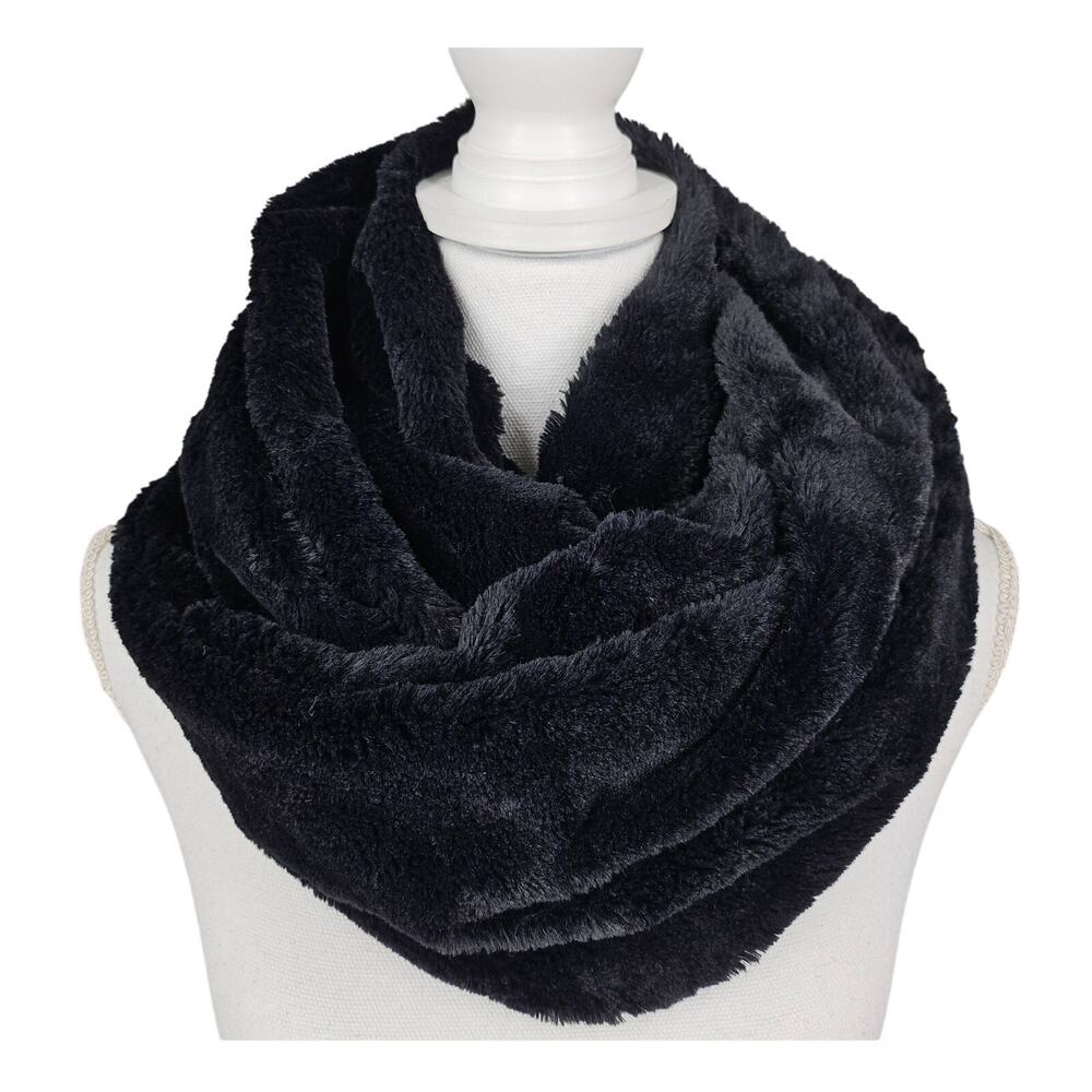 WESTLOOP WOMEN'S PLUSH INFINITY SCARF – DARK GRAY – SOFT FLEECE – COZY ACCESSORY